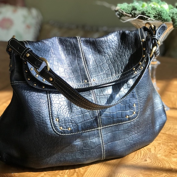 Maxx New York Handbags - Black crock 🐊 embossed bag